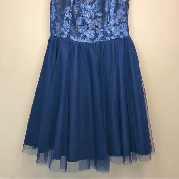 AIDAN MATTOX 💍 Sz. 6 navy sequin cocktail dress - Picture 4 of 7